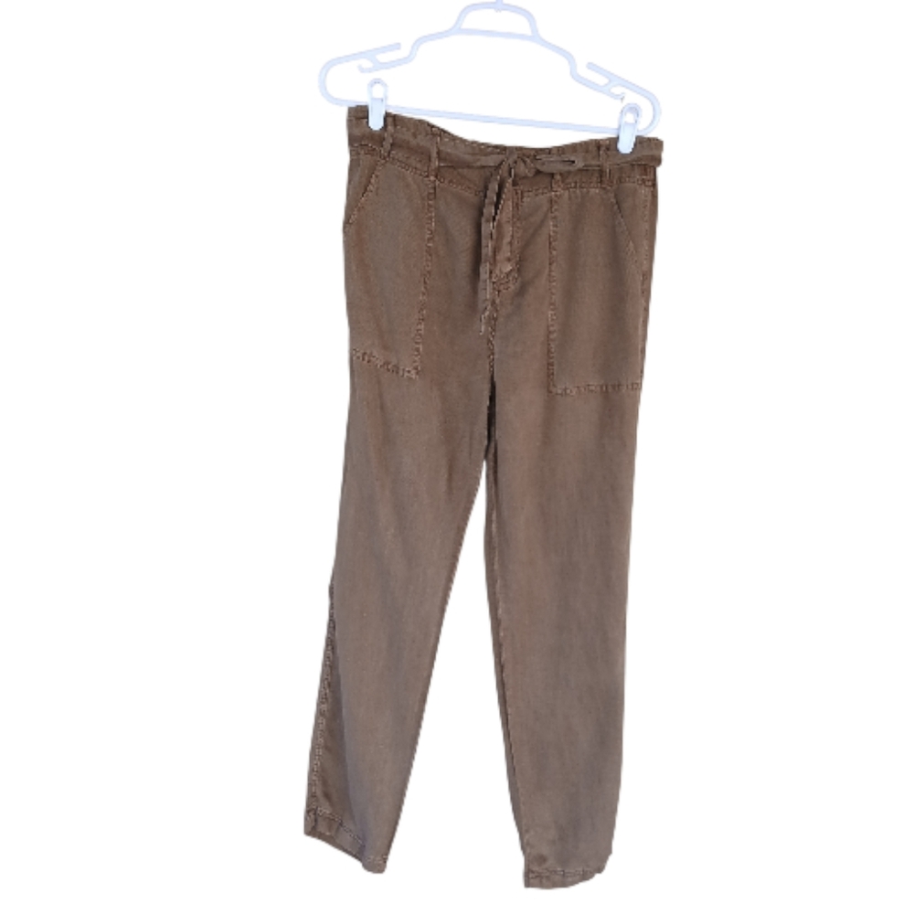 C&C California Tobacco Brown Linen Lyocell Cargo Pants Medium